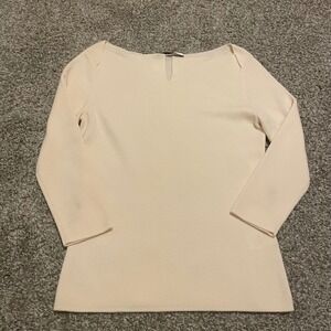 The Fold‎ Merino Wool sweater top cream S Classic designer minimalist preppy